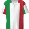 Italian Flag Men Shirt Short Sleeved Color Button Down Beach Shirt Tropical Holiday
