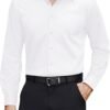 Men's Dress Shirts Stretch Stain Shield Long Sleeve Solid Formal Shirt Business Casual Button Down Shirts
