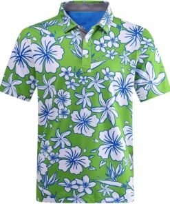 Summer Golf Men Short-Sleeved Polo Shirt Loose, Comfortable and Breathable with Moisture Wadded Sweat Printed Jersey