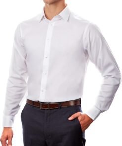 Men's Dress Shirt Regular Fit Non Iron Stretch Solid