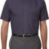 Men's Short Sleeve Dress Shirt Regular Fit Oxford Solid