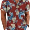 Men's Linen Shirts Short Sleeve Casual Shirts Button Down Shirt for Men Beach Summer Wedding Shirt