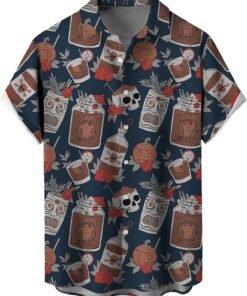 Men Short Sleeve Button Down Shirts Casual Printed Button Up Shirts Hawaiian