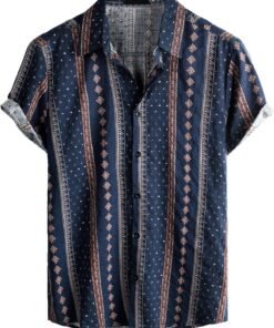 Men Casual Hawaiian Floral Shirts Short Sleeve Button Down Tropical Shirts Beach Summer Shirts