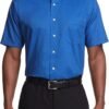 Men's Short Sleeve Dress Shirt Regular Fit Oxford Solid