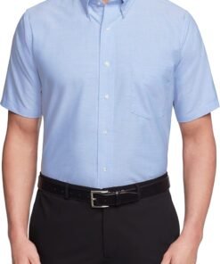 Men Dress Shirts Short Sleeve Oxford Solid